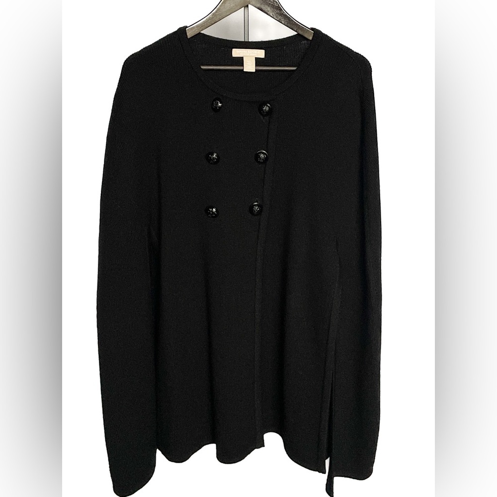 Banana Republic Extra Fine 100% Merino Wool Knit Cape/Poncho Black Women’s M/L
